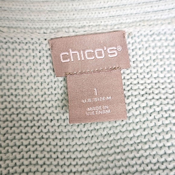 Chicos Aqua Cotton Oversize Sweater - Picture 4 of 5